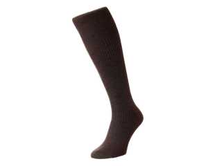 Men's Long Wool Rich Socks - Dark Brown