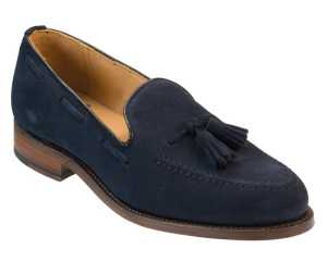 FINCHLEY Navy Suede Tassel Loafer