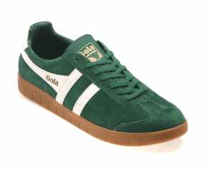 Hurricane Mens Green White Suede Classic Trainers