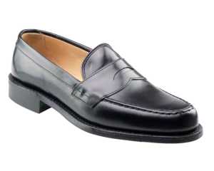 HOWARD (Black Calf) Loafer with Rubber Sole