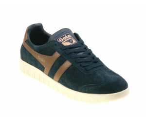 Hurricane Mens Navy Tobacco Suede Classic Trainers