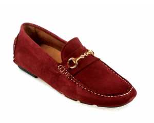 ISOLA Mens Bordeaux Suede Driving Shoe with Buckle