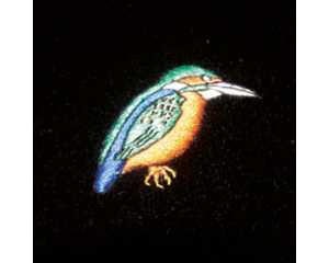 Kingfisher Embroidered Velvet Slipper