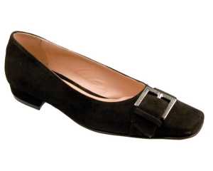 FLORENTINA Ladies Black Suede Court Shoe
