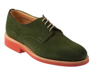 Lily Ladies Green Suede Derby Shoe