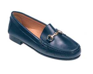 Ortona Ladies Blue Leather Snaffle Loafer
