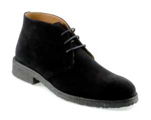 SEVILLE Ladies Black Suede Chukka Boot With Crepe Rubber Sole Side
