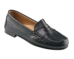 Tivoli Ladies Black Leather Italian Loafer