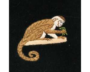 Monkey Embroidered Velvet Slipper
