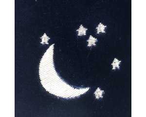 Moon and Stars Embroidered Velvet Slipper