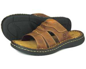 Moorea Mens Tan Brown Leather Sandal