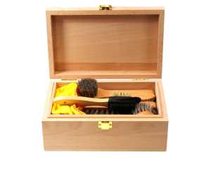 Wooden Box Shoe Cleaning Kit