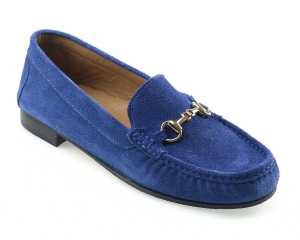 Ortona Ladies French Navy Suede Snaffle Loafer