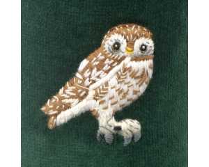 Owl Embroidered Velvet Slipper