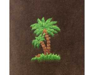 Palm Trees Embroidered Velvet Slipper
