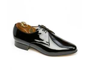 RITZ Men's Wide Black Patent Derby Shoe