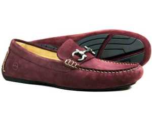 Roma Mens Burgundy Suede Driving Shoe