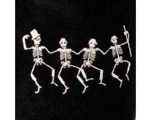 Dancing Skeletons Embroidered Velvet Slipper