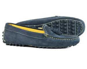 Salcombe Ladies Navy Suede Driving Loafers