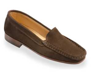 SCALA Ladies Chocolate Suede Italian Loafer