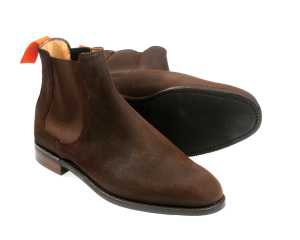 Tiree Mens brown chelsea Boot waxed suede