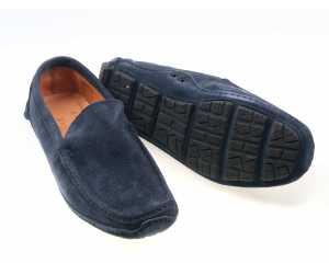 MOCCASIN - TURIN Navy Suede Driving Shoe