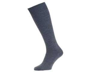 Men's Long Wool Rich Socks - Mid-Grey