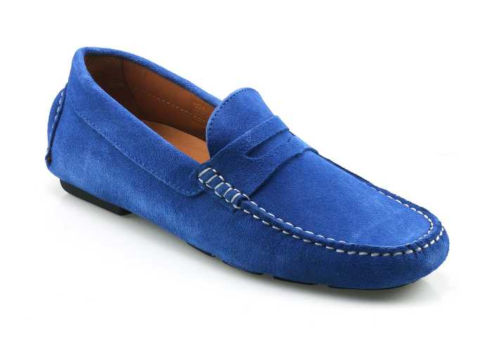 AVOLA Men's Cobalt Blue Suede Driving Shoe