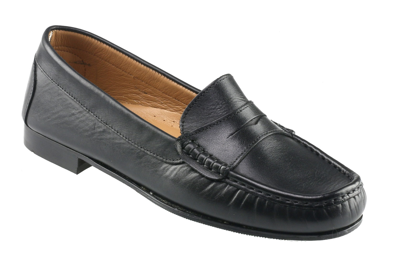 Tivoli Ladies Black Leather Italian Loafer